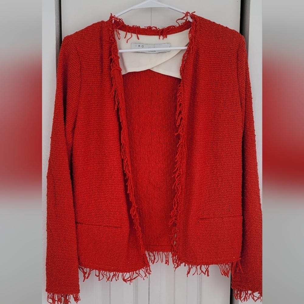 IRO Red Tweed Jacket - Picture 2 of 9